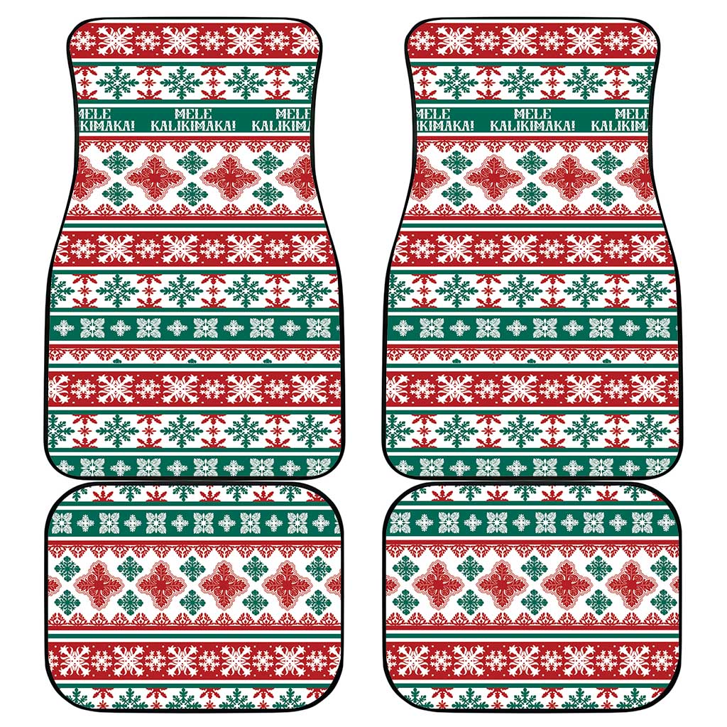 Mele Kalikimaka Hawaii Christmas Car Mats Hawaiian Quilt Pattern Style - Polynesian Pride