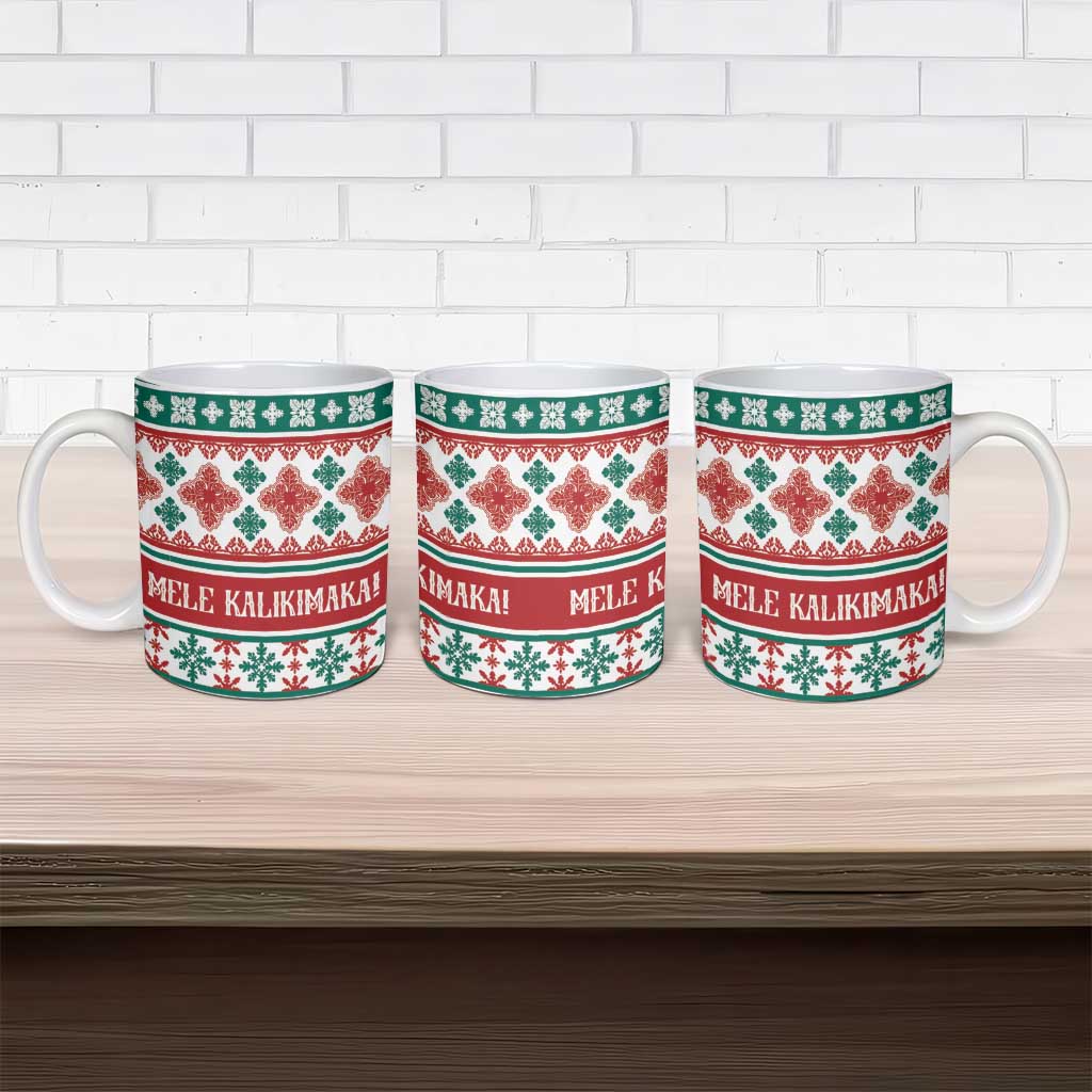 Mele Kalikimaka Hawaii Christmas Ceramic Mug Hawaiian Quilt Pattern Style - Polynesian Pride