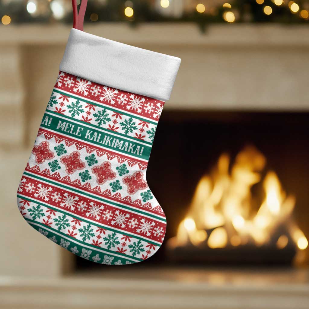 Mele Kalikimaka Hawaii Christmas Stocking Hawaiian Quilt Pattern Style - Polynesian Pride