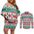Mele Kalikimaka Hawaii Christmas Couples Matching Off Shoulder Short Dress and Long Sleeve Button Shirt Hawaiian Quilt Pattern Style - Polynesian Pride