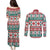 Mele Kalikimaka Hawaii Christmas Couples Matching Puletasi and Long Sleeve Button Shirt Hawaiian Quilt Pattern Style - Polynesian Pride