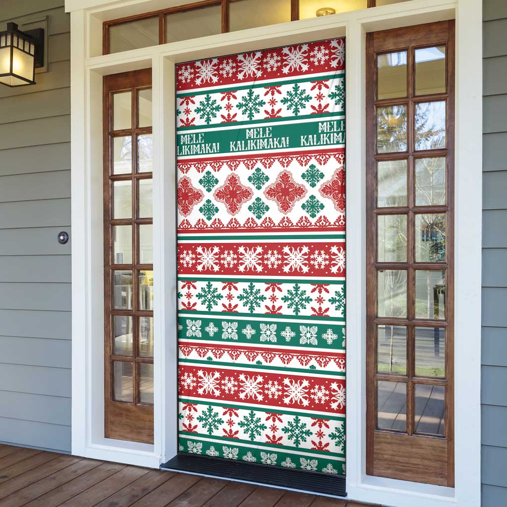 Mele Kalikimaka Hawaii Christmas Door Cover Hawaiian Quilt Pattern Style - Polynesian Pride