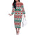 Mele Kalikimaka Hawaii Christmas Family Matching Off The Shoulder Long Sleeve Dress and Hawaiian Shirt Hawaiian Quilt Pattern Style - Polynesian Pride