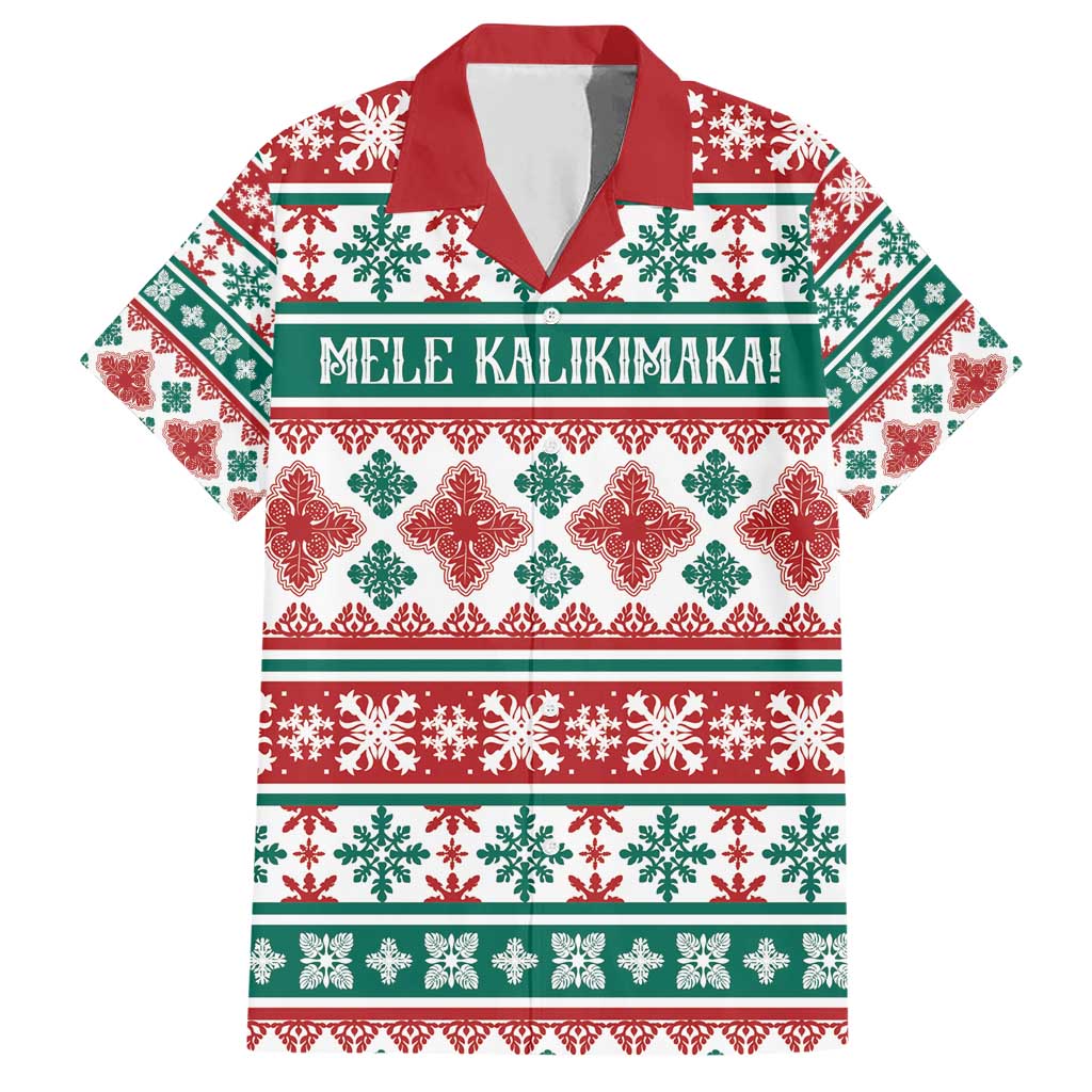 Mele Kalikimaka Hawaii Christmas Family Matching Short Sleeve Bodycon Dress and Hawaiian Shirt Hawaiian Quilt Pattern Style - Polynesian Pride