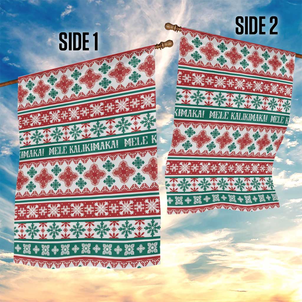 Mele Kalikimaka Hawaii Christmas Garden Flag Hawaiian Quilt Pattern Style - Polynesian Pride