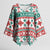 Mele Kalikimaka Hawaii Christmas Kimono Sleeve Blouse Hawaiian Quilt Pattern Style - Polynesian Pride