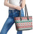 Mele Kalikimaka Hawaii Christmas Leather Tote Bag Hawaiian Quilt Pattern Style - Polynesian Pride