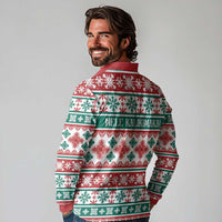 Mele Kalikimaka Hawaii Christmas Long Sleeve Polo Shirt Hawaiian Quilt Pattern Style - Polynesian Pride