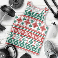 Mele Kalikimaka Hawaii Christmas Men Tank Top Hawaiian Quilt Pattern Style - Polynesian Pride