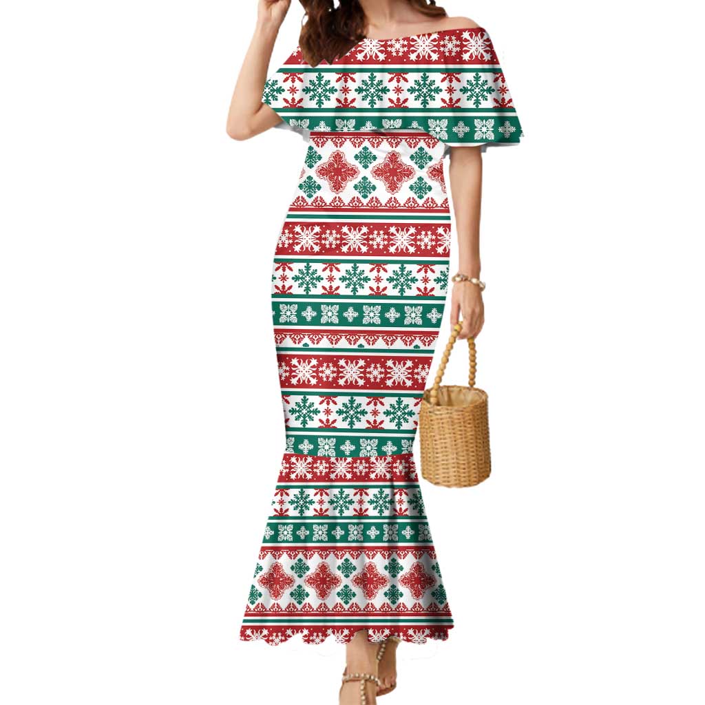Mele Kalikimaka Hawaii Christmas Mermaid Dress Hawaiian Quilt Pattern Style 
