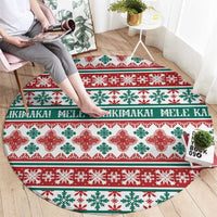 Mele Kalikimaka Hawaii Christmas Round Carpet Hawaiian Quilt Pattern Style - Polynesian Pride