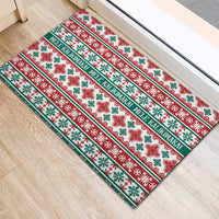 Mele Kalikimaka Hawaii Christmas Rubber Doormat Hawaiian Quilt Pattern Style - Polynesian Pride