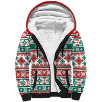 Mele Kalikimaka Hawaii Christmas Sherpa Hoodie Hawaiian Quilt Pattern Style - Polynesian Pride