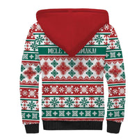 Mele Kalikimaka Hawaii Christmas Sherpa Hoodie Hawaiian Quilt Pattern Style - Polynesian Pride