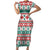 Mele Kalikimaka Hawaii Christmas Short Sleeve Bodycon Dress Hawaiian Quilt Pattern Style - Polynesian Pride