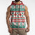 Mele Kalikimaka Hawaii Christmas Sleeveless Zip Hoodie Hawaiian Quilt Pattern Style - Polynesian Pride