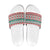 Mele Kalikimaka Hawaii Christmas Slide Sandals Hawaiian Quilt Pattern Style - Polynesian Pride