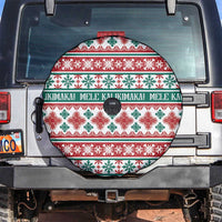 Mele Kalikimaka Hawaii Christmas Spare Tire Cover Hawaiian Quilt Pattern Style - Polynesian Pride