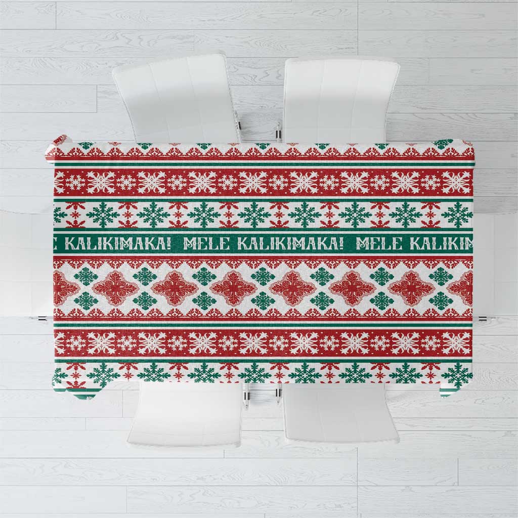 Mele Kalikimaka Hawaii Christmas Tablecloth Hawaiian Quilt Pattern Style - Polynesian Pride