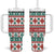Mele Kalikimaka Hawaii Christmas Tumbler With Handle Hawaiian Quilt Pattern Style - Polynesian Pride