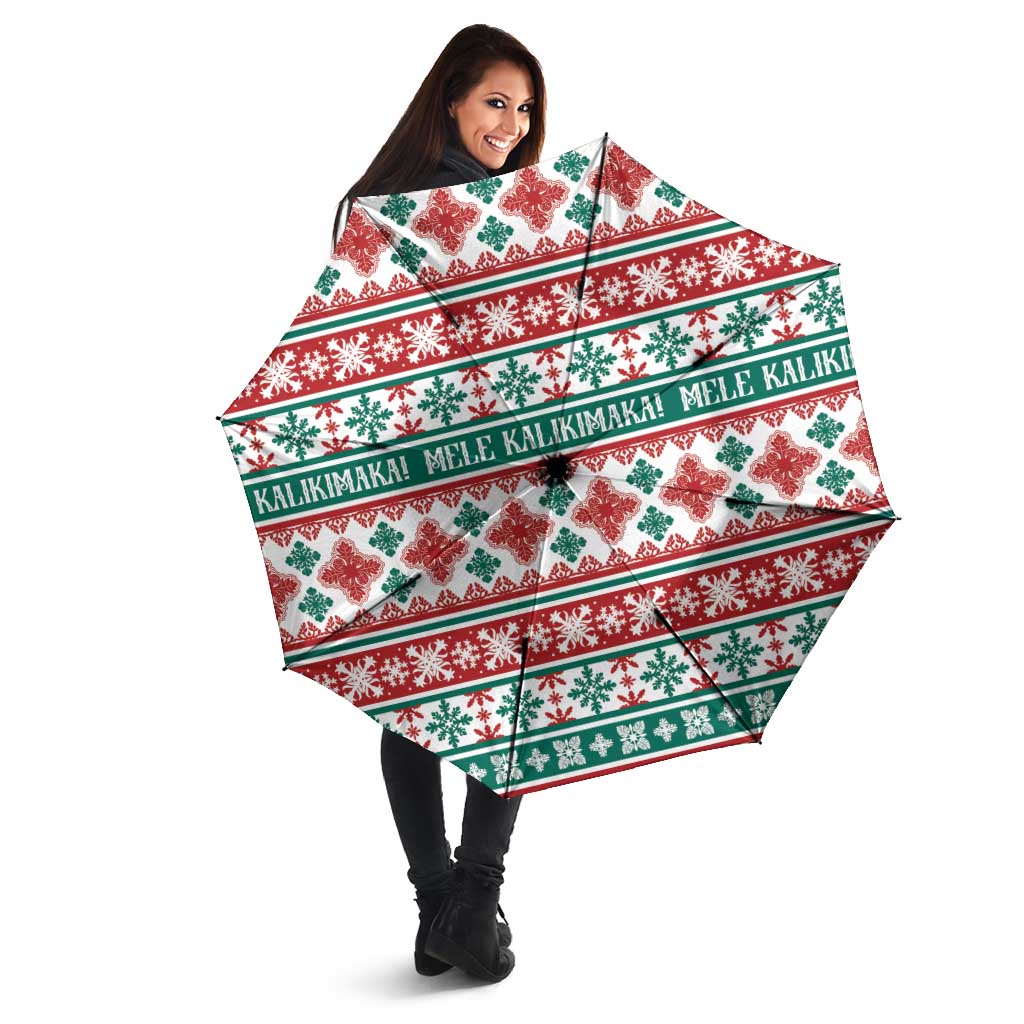 Mele Kalikimaka Hawaii Christmas Umbrella Hawaiian Quilt Pattern Style - Polynesian Pride