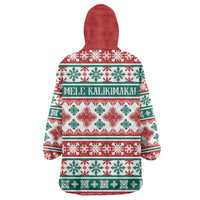 Mele Kalikimaka Hawaii Christmas Wearable Blanket Hoodie Hawaiian Quilt Pattern Style - Polynesian Pride