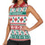 Mele Kalikimaka Hawaii Christmas Women Sleeveless Polo Shirt Hawaiian Quilt Pattern Style - Polynesian Pride