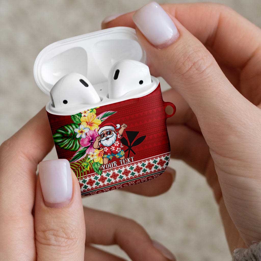 Santa Surf Mele Kalikimaka Personalized AirPods Case Aloha Tropical Christmas Vibes - Polynesian Pride