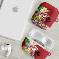 Santa Surf Mele Kalikimaka Personalized AirPods Case Aloha Tropical Christmas Vibes - Polynesian Pride