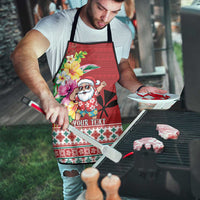 Santa Surf Mele Kalikimaka Personalized Apron Aloha Tropical Christmas Vibes - Polynesian Pride