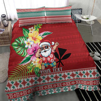 Santa Surf Mele Kalikimaka Personalized Bedding Set Aloha Tropical Christmas Vibes - Polynesian Pride