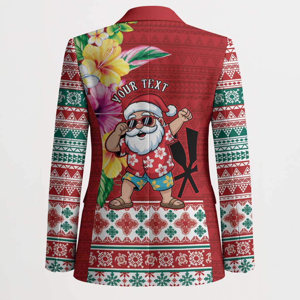 Santa Surf Mele Kalikimaka Personalized Blazer Aloha Tropical Christmas Vibes - Polynesian Pride