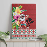 Santa Surf Mele Kalikimaka Personalized Canvas Wall Art Aloha Tropical Christmas Vibes - Polynesian Pride