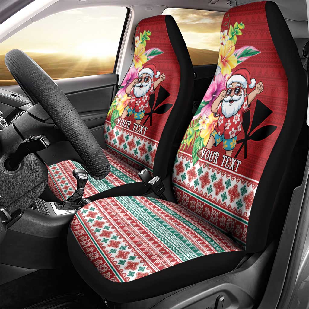 Santa Surf Mele Kalikimaka Personalized Car Seat Cover Aloha Tropical Christmas Vibes - Polynesian Pride