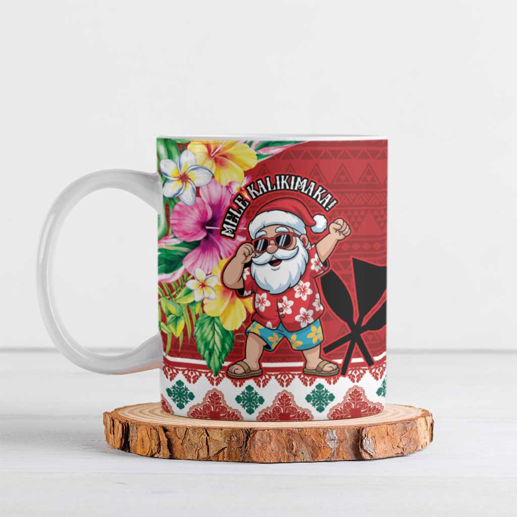 Santa Surf Mele Kalikimaka Personalized Ceramic Mug Aloha Tropical Christmas Vibes - Polynesian Pride