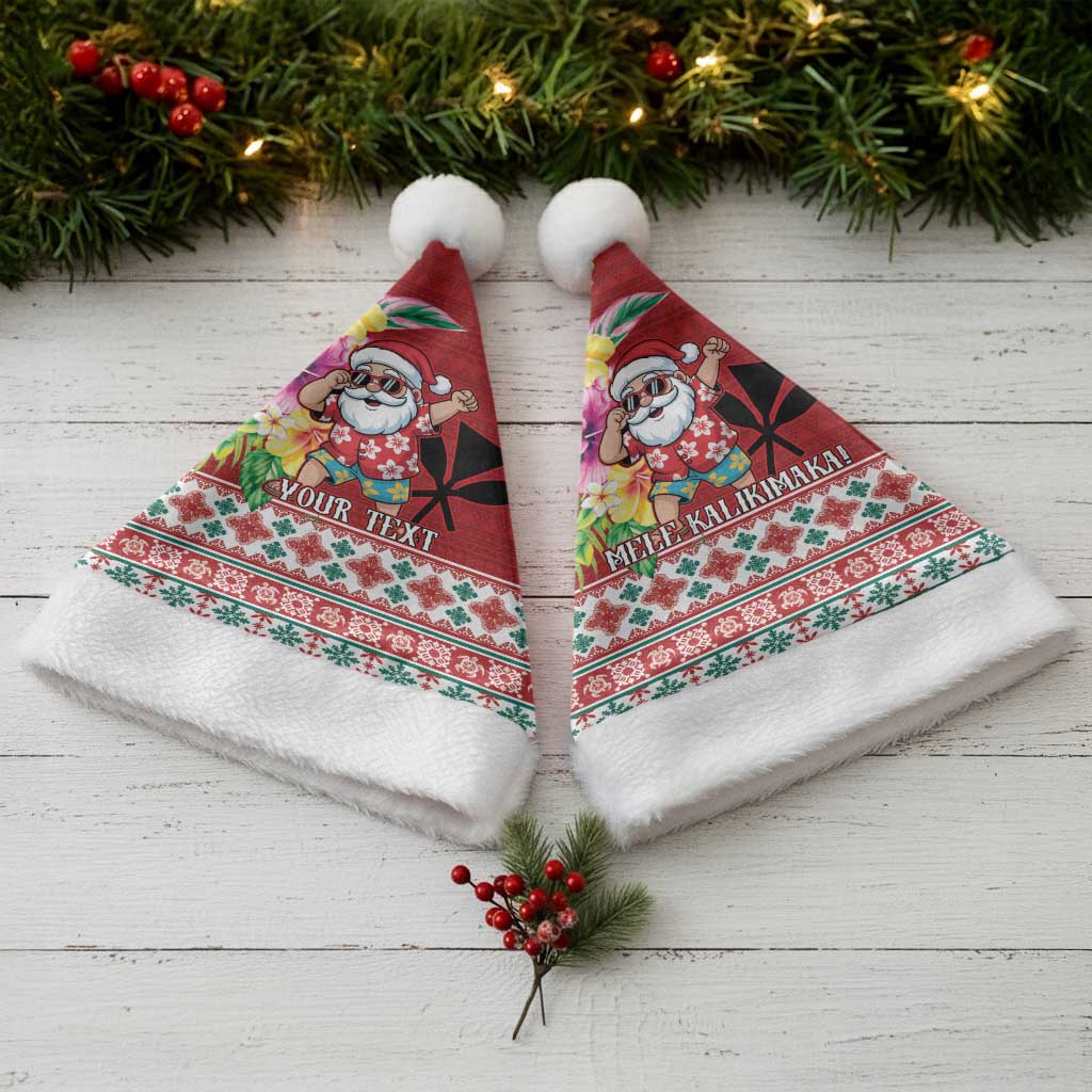 Santa Surf Mele Kalikimaka Personalized Christmas Santa Hat Aloha Tropical Christmas Vibes - Polynesian Pride