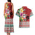 Santa Surf Mele Kalikimaka Personalized Couples Matching Tank Maxi Dress and Hawaiian Shirt Aloha Tropical Christmas Vibes - Polynesian Pride