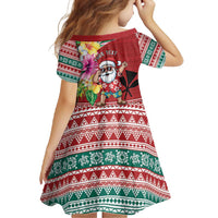 Santa Surf Mele Kalikimaka Personalized Family Matching Long Sleeve Bodycon Dress and Hawaiian Shirt Aloha Tropical Christmas Vibes - Polynesian Pride