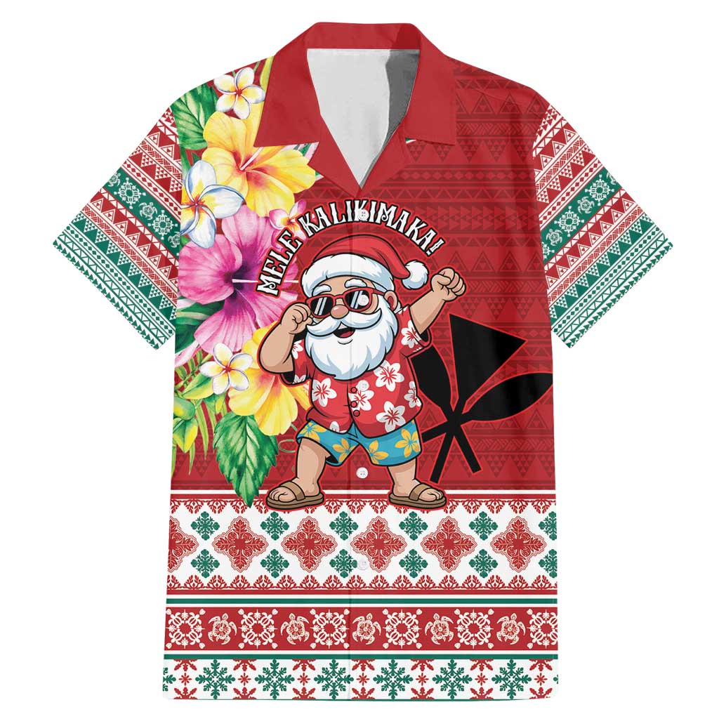 Santa Surf Mele Kalikimaka Personalized Family Matching Mermaid Dress and Hawaiian Shirt Aloha Tropical Christmas Vibes - Polynesian Pride