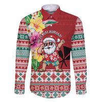 Santa Surf Mele Kalikimaka Personalized Family Matching Off Shoulder Maxi Dress and Hawaiian Shirt Aloha Tropical Christmas Vibes - Polynesian Pride
