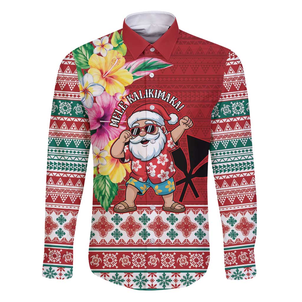 Santa Surf Mele Kalikimaka Personalized Family Matching Puletasi and Hawaiian Shirt Aloha Tropical Christmas Vibes - Polynesian Pride