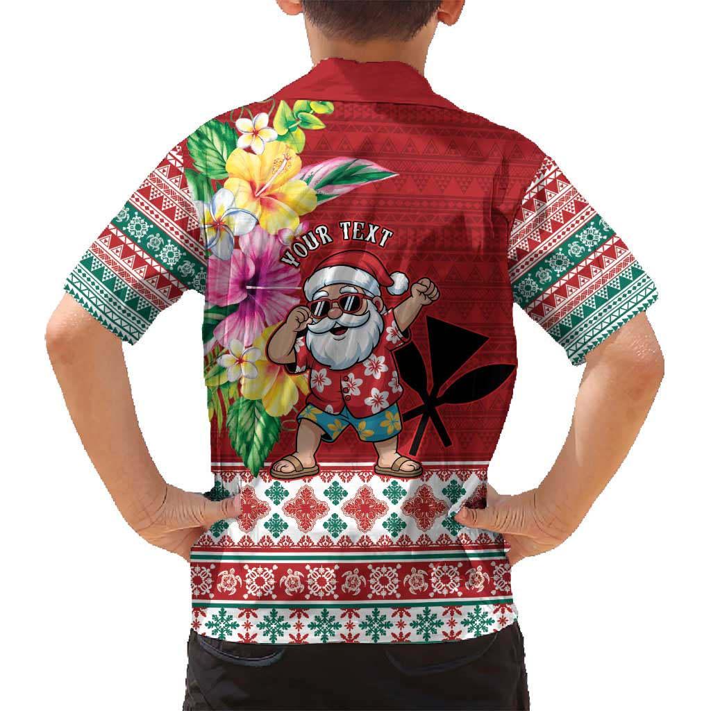 Santa Surf Mele Kalikimaka Personalized Family Matching Tank Maxi Dress and Hawaiian Shirt Aloha Tropical Christmas Vibes - Polynesian Pride