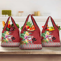 Santa Surf Mele Kalikimaka Personalized Grocery Bag Aloha Tropical Christmas Vibes - Polynesian Pride