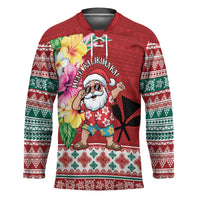 Santa Surf Mele Kalikimaka Personalized Hockey Jersey Aloha Tropical Christmas Vibes - Polynesian Pride