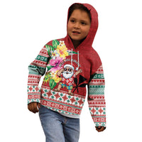 Santa Surf Mele Kalikimaka Personalized Kid Hoodie Aloha Tropical Christmas Vibes - Polynesian Pride