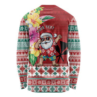 Santa Surf Mele Kalikimaka Personalized Long Sleeve Shirt Aloha Tropical Christmas Vibes - Polynesian Pride