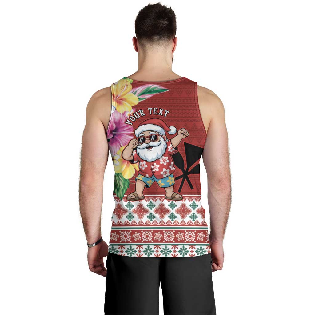 Santa Surf Mele Kalikimaka Personalized Men Tank Top Aloha Tropical Christmas Vibes - Polynesian Pride
