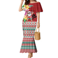 Santa Surf Mele Kalikimaka Personalized Mermaid Dress Aloha Tropical Christmas Vibes - Polynesian Pride