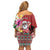 Santa Surf Mele Kalikimaka Personalized Off Shoulder Short Dress Aloha Tropical Christmas Vibes - Polynesian Pride