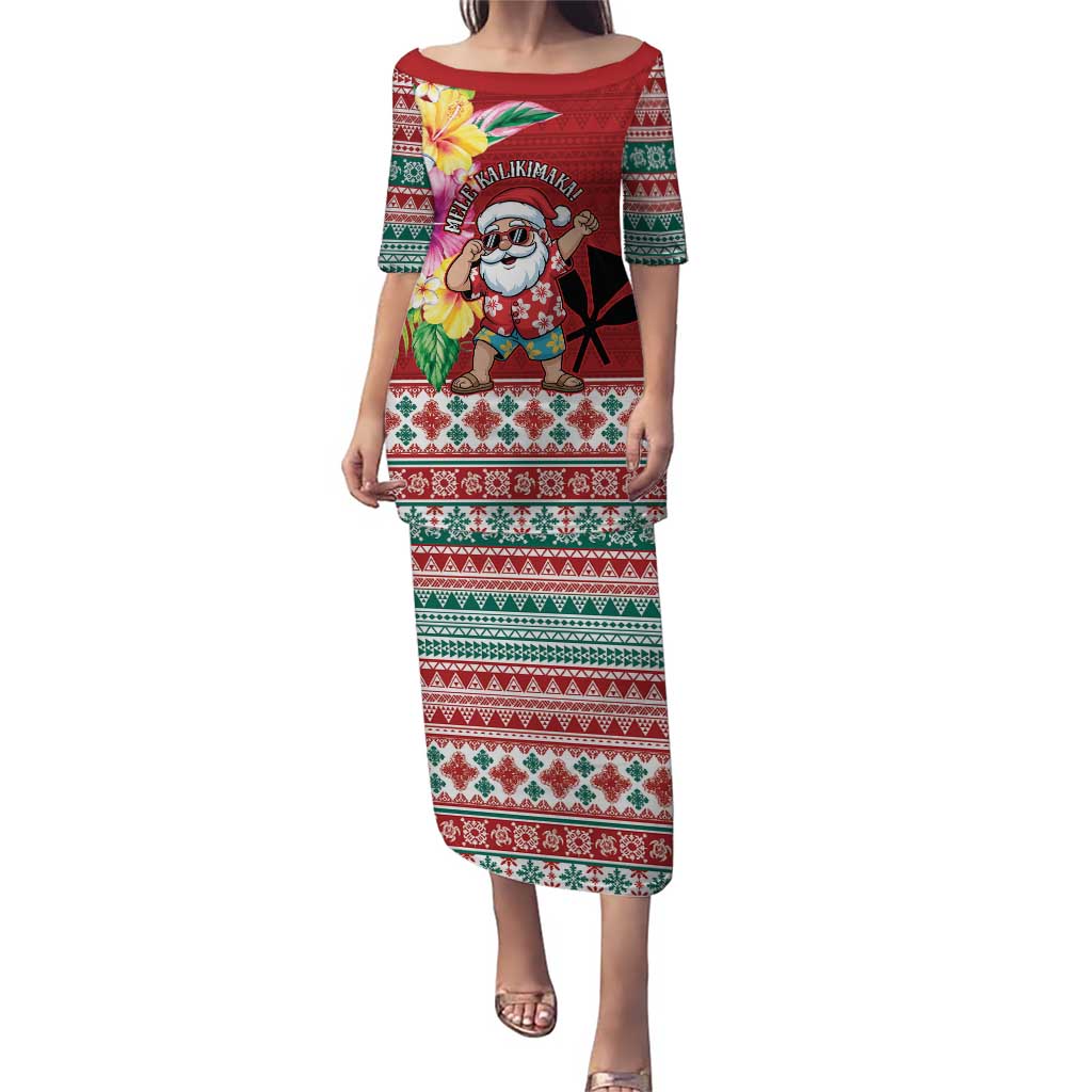 Santa Surf Mele Kalikimaka Personalized Puletasi Aloha Tropical Christmas Vibes - Polynesian Pride